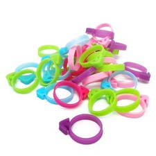 30 Pcs Pastry Bag Ties, Silicone Icing Reusable Piping 5 Color