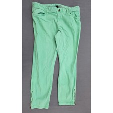 Tommy Hilfiger Skinny Ankle Crop Pants Women's Sz 16 High Rise Mint Green Retro