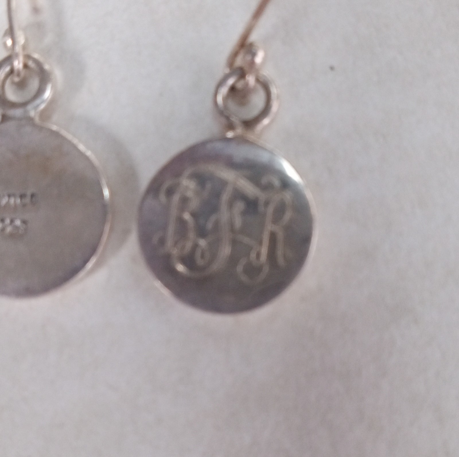Sterling Silver Monogram Dangle Earrings Mexico 9… - image 2