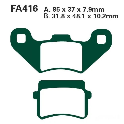 Bremsbelag EBC FA416TT Vorne Adly Herchee Sport 300 Interceptor Bj. 2007-2012-image