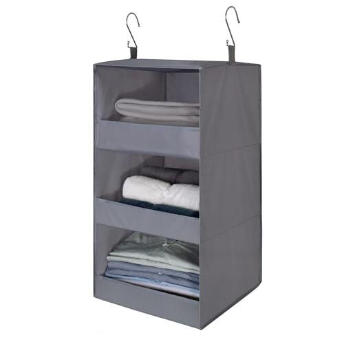 Hängeschrank Organizer und Aufbewahrung mit 3 Regalen, 1er-Pack 3 Regale Eschegrau - Bild 2 von 7