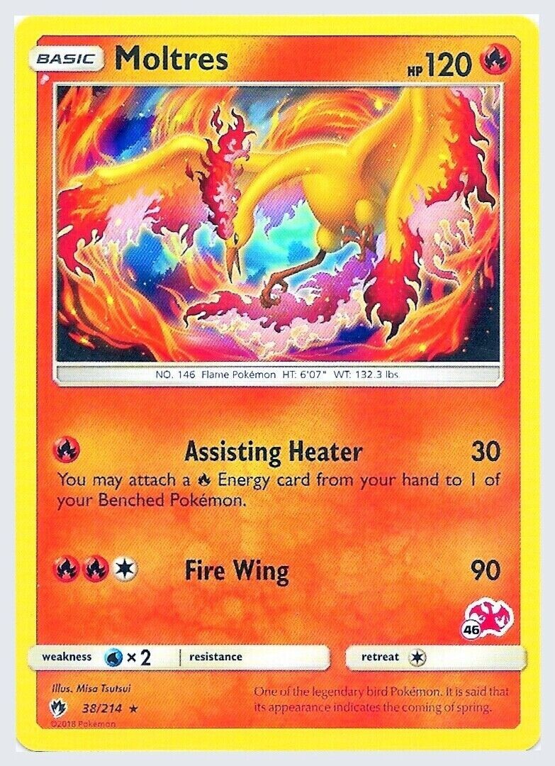 Pokemon TCG Card Battle Academy 2020 Lost Thunder Non-Holo Moltres 38/214 #46