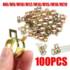100X Spring Clips Fuel Line Hose Water Pipe Tube Clamps 6/9/10/12/14/15/18/20mm