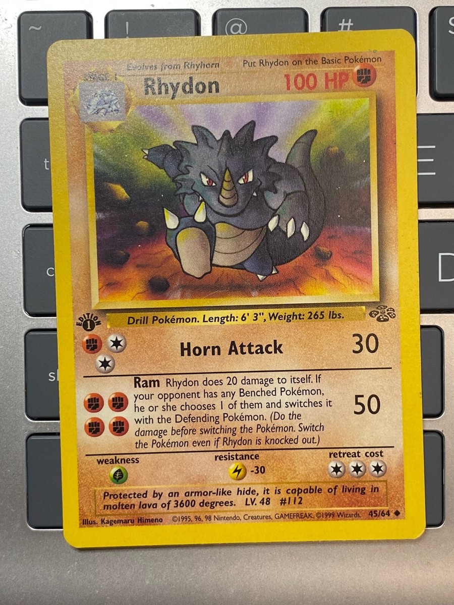 Pokemon Rhydon 45/64 1st edition Jungle LP+/near mint condition card