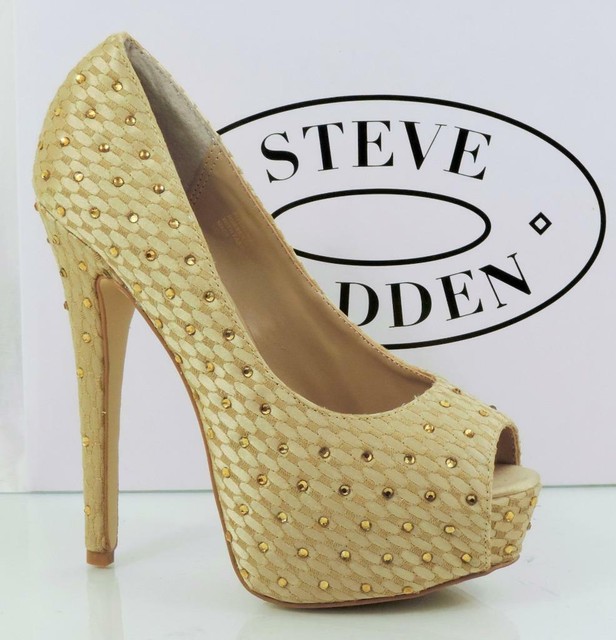 steve madden high heels gold