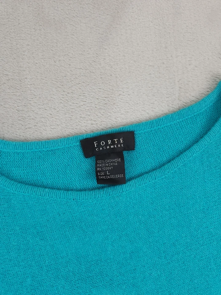 Suéter de cachemir Forte para mujer grande calce cuadrado manga corta Foto 4 de 4
