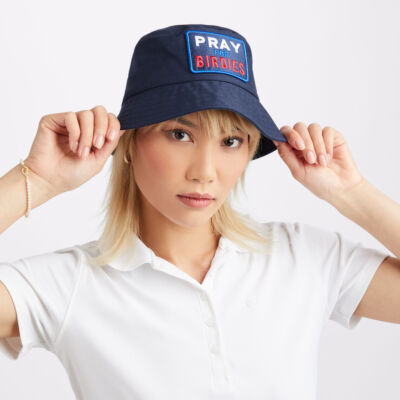 New G/FORE PRAY FOR BIRDIES COTTON TWILL BUCKET HAT G4AF23H144