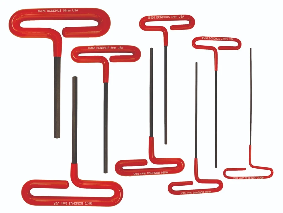 Bondhus Loop T Handle Hex Wrench Set Metric 2-10mm MADE IN USA 46487 T-Handle - Image 2 of 4