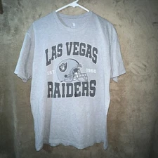 Las Vegas Raiders Arc Logo Mens Grey T Shirt Size Large NFL 