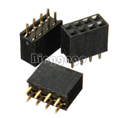 10Stks 2x4Pin 8P 2.54mm Double Row Female Straight Header Pitch Socket Pin Strip
