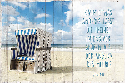 Freiheit am Strand Poster Marlene Dietrich - Querformat - Strandkorb 91,5x61 cm