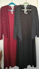 Anthony Richards Women’s 2pc Jacket/Dress Lot Of 2 Red & Gray Size Large 
