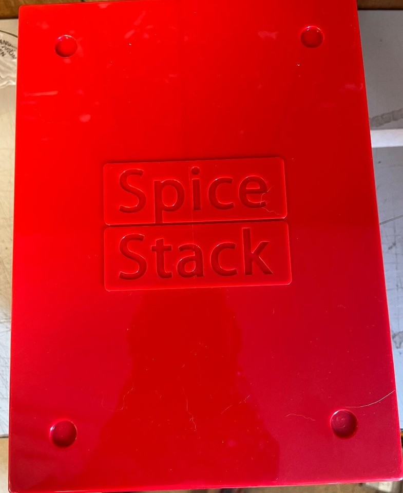 Spice Stack Spice Rack 3 Red Pull Out Drawers Holds 18 Full Size ...