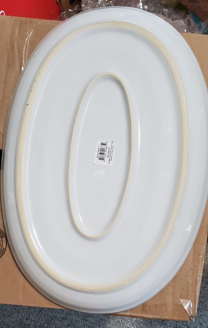 Juliska Dinnerware Bilbao White Truffle Ceramic Stoneware Serving Platter 17"