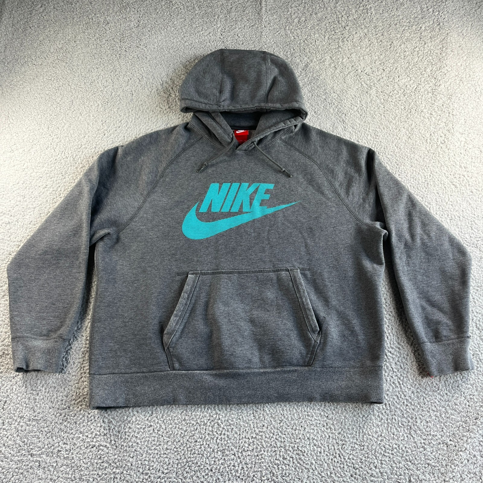 NEW Nike Hoodie Sweatshirt Mens 2XL XXL Gray Center Swoosh Sweater Sports Casual