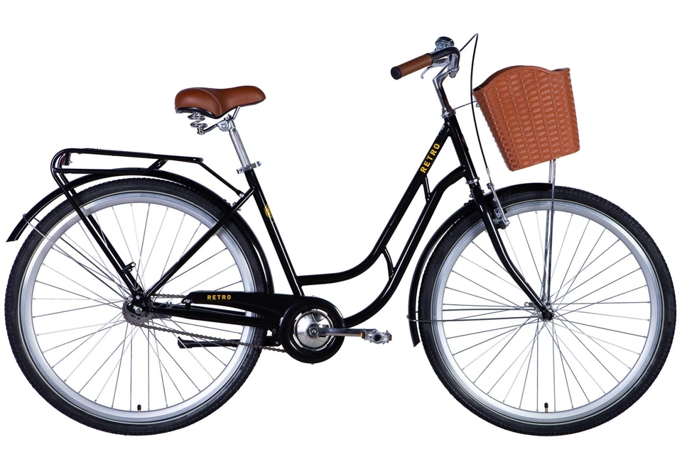 Fahrrad City Damen 28" Korb Stadt Retro Tiefeinstieg Gepäckträger Schwarz RH48cm - Bild 2 von 3