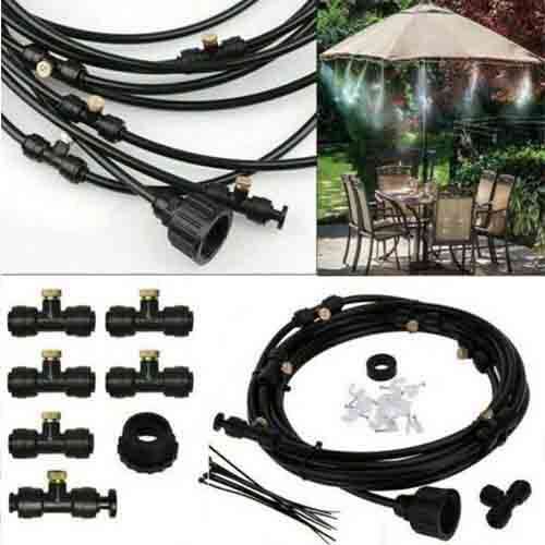 20Ft Hose Outdoor Patio Water Misting Cooling System Fan Mister Mist Nozzles US - Picture 4 of 12