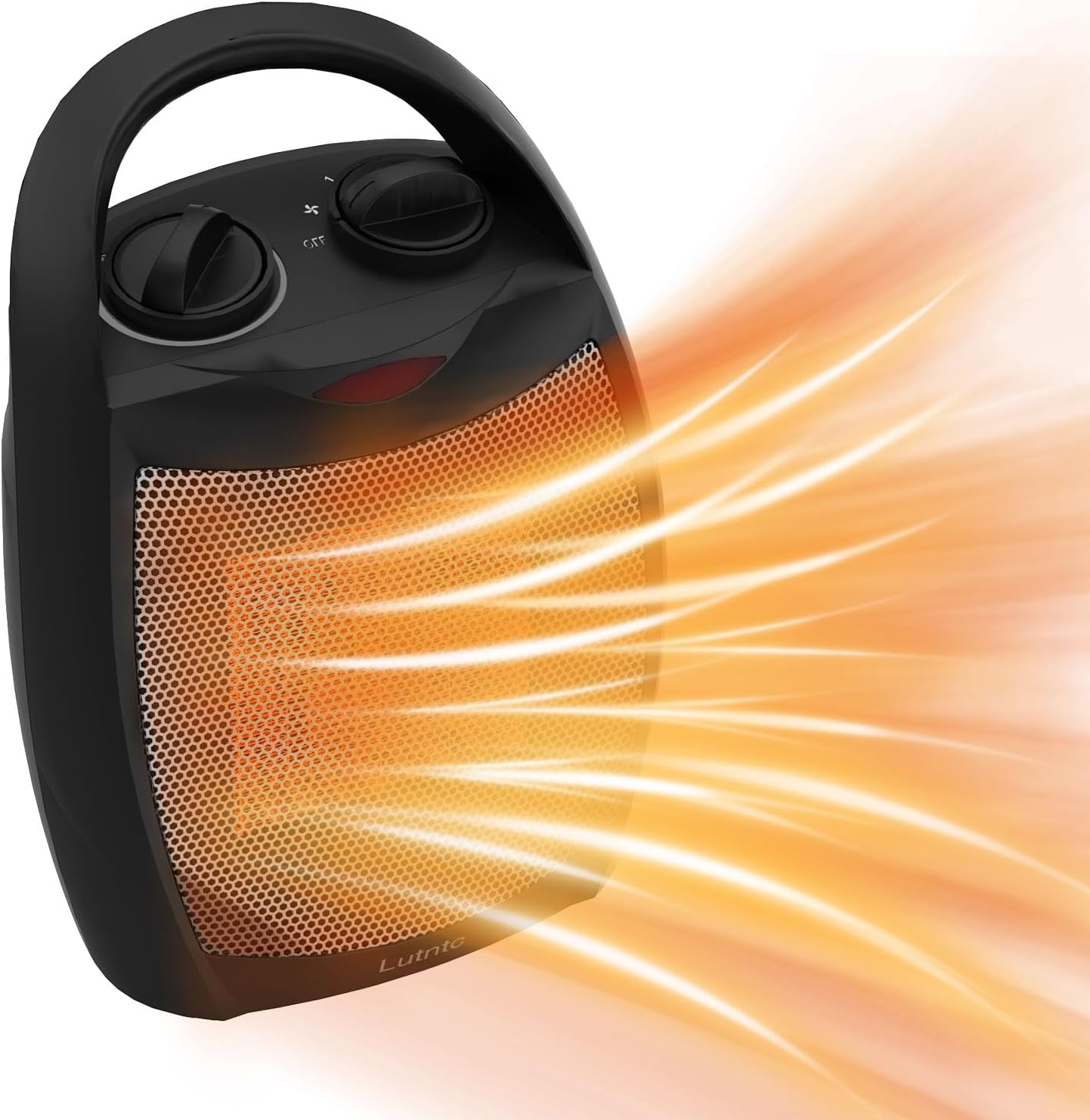 Small Portable Space Heater for Indoor Use -  1500W/750W Safe and Quiet Ceramic