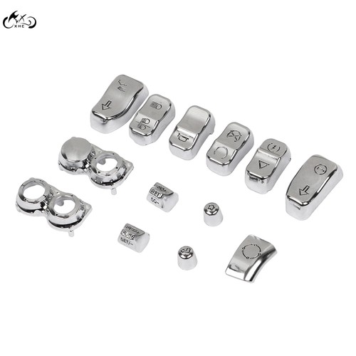 13x Chrome Hand Control Switch Housing Button Cover Cap For Harley Touring 14-23 - Picture 8 of 13