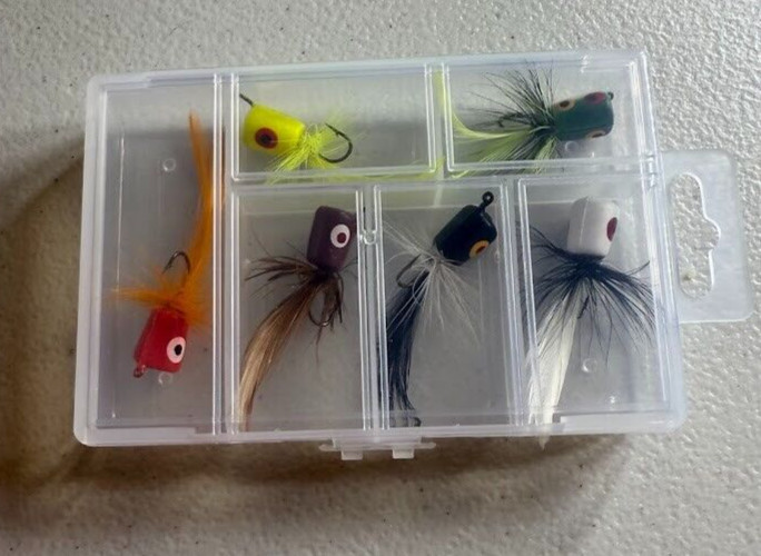 Fly Poppers, 6pcs with Plastic Case - Topwater Fishing  Bass Panfish - Image 2