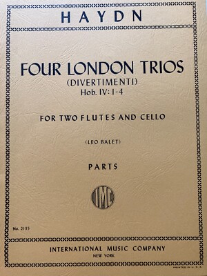 Haydn - Four London Trios - CELLO - (Divertimenti), Hob. IV:1-4 (IMC # 2135)