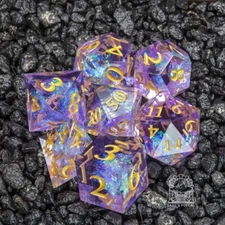 Sage's Exaltations - Lilac Grove Sharp Edge Resin Polyhedral Dice Set
