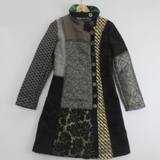 Desigual Coat Size 38 Mixed Pattern Multi Coloured Button Down Fully Lined