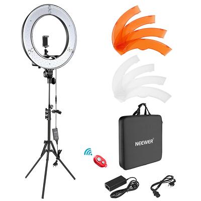 Neewer Kamera Foto Video Ringlicht Kit: 18 Zoll/48 Zentimeter Außen 52W 5500K