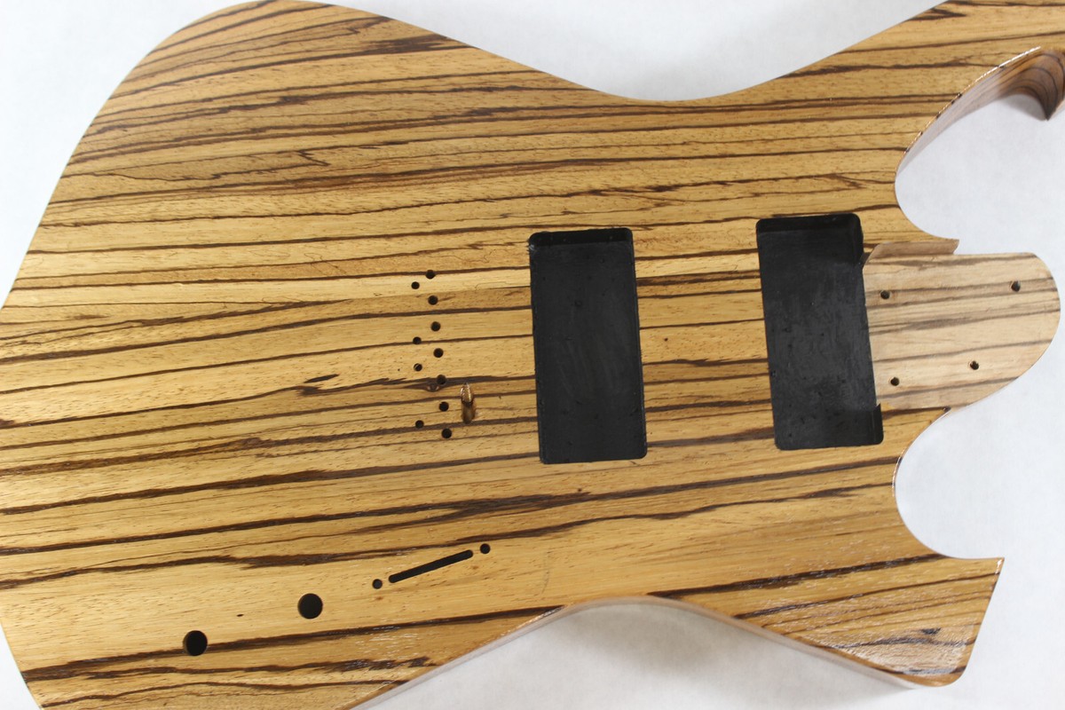 Zebrawood Fireman Guitar body fits Ibanez (tm) 7 string RG and UV