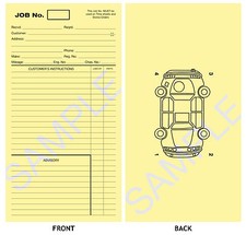 GARAGE WORKSHOP REPAIR JOB CARD - WORKS CARDS Pack of 50 Yellow Card
