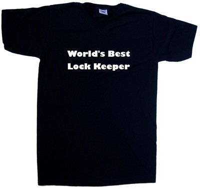 World's Best Lock Keeper T-Shirt mit V-Ausschnitt