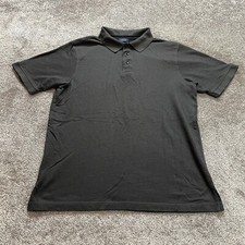 Arrow Polo Shirt Mens Large Dark Gray Golf Collared Cotton Preppy Rugby Top
