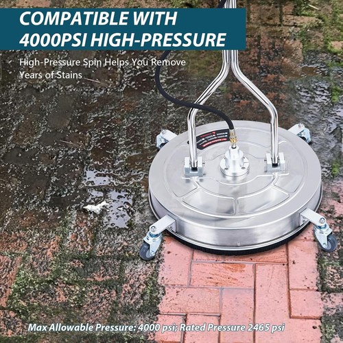 Idropulitrice 20"/24" Pulitore Superfici Idropulitrice Elettrica 4000PSI per Ponte Viaggiatori - Foto 12 di 17