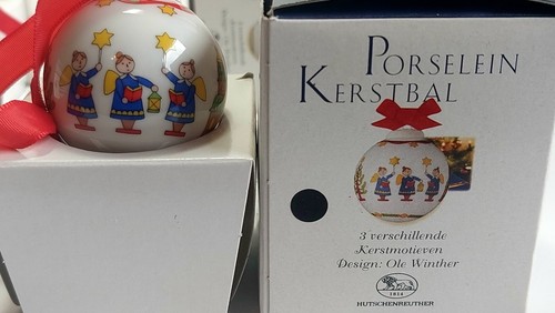 4 Hutschenreuther Christmas Balls Ornaments Germany Weihnachts Kugel Glass W Box - Picture 16 of 16