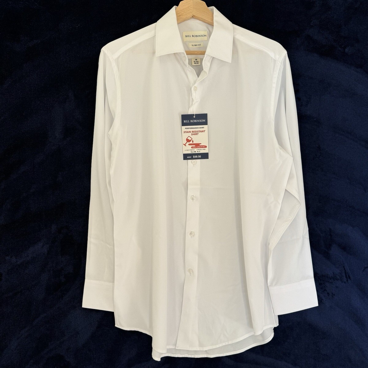 bill robinson dress shirts NWT- Bill Robinson Dress Shirt Mens White Size 15-33 Long Sleeve