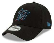 MIAMI MARLINS NEW ERA HAT 9FORTY CORE MLB BLACK ADJUSTABLE BASEBALL CAP H8