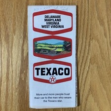 Texaco Map Delaware Maryland Virginia West Virginia Washington 1969 Gas and Oil