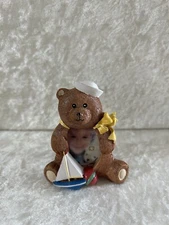 Sailor Bear Mini PICTURE FRAME  Sail Boat ~ 3.75” High~ VGC ~Resin ~