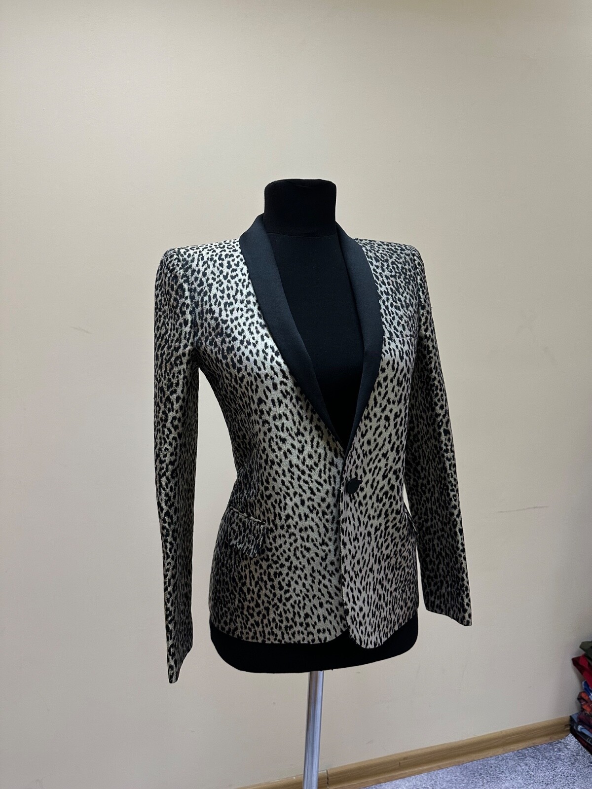 Giacca blazer donna Saint Laurent stampa leopardata taglia 36