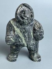 Inuit Eskimo Soap Stone Carving Signed 