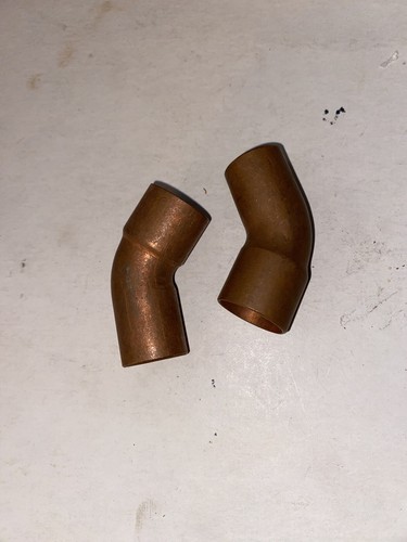 2 Pc 3/4โ c Slip In X 3/4โ Copper 45* Elbow New Old Stock