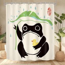 Funny Frog Shower Curtain Bathroom Set 60Wx71H 60"W x 71"L Pack of 1 A-frog