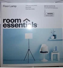 Brand New, Set of 2 Room Essentials Tripod Floor Lamp with LED Bulb, Unopened
