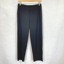 Eileen Fisher Black Knit Straight Leg Ankle Pant Preppy Old Money Luxury XS