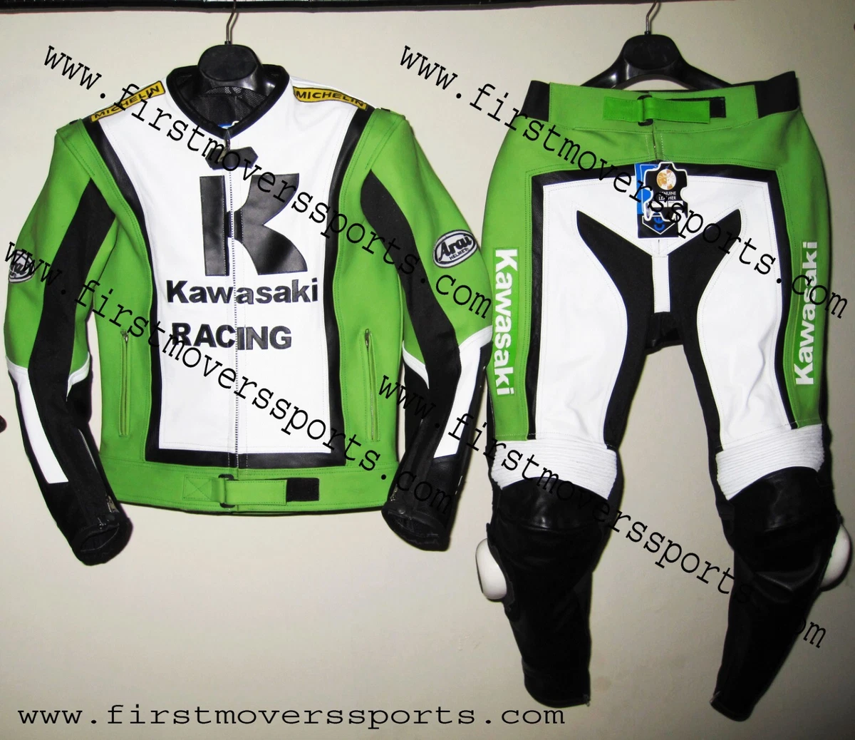 Motorbik kawasaki Racing Leather Suit Man And Women All Size Available