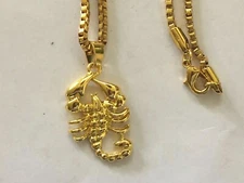 18K YELLOW GOLD FILLED SCORPION PENDANT NECKLACE