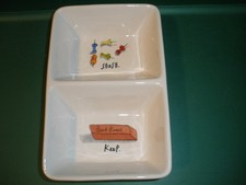 Rae Dunn Divided Ceramic Trinket Tray Dish Keep  Stash