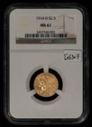 1914-D G$2.50 Indian Head Gold Quarter Eagle - Luster - NGC MS 61 - SKU-G6307