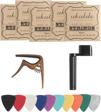 Nylon Ukulele Strings Kit,Include 5 Sets Strings,10 Pieces Ukelele felt picks,Ca