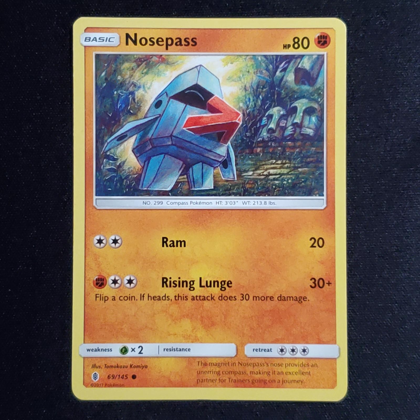 Nosepass 69/145 Tomokazu Komiya Common Guardians Rising Pokemon Lightly Played